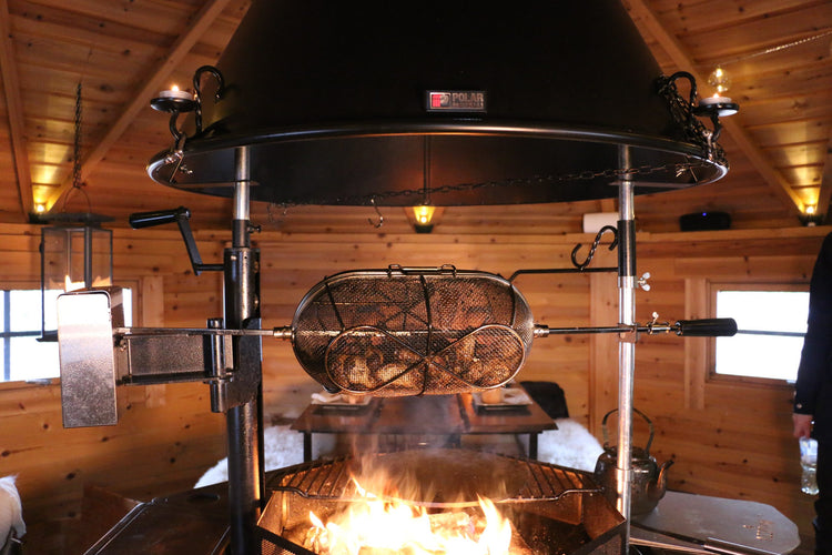 Grillkorb für elektrischen Drehspieß für deinen Polar Grill. Jetzt auf www.kotagrills.de bestellen.