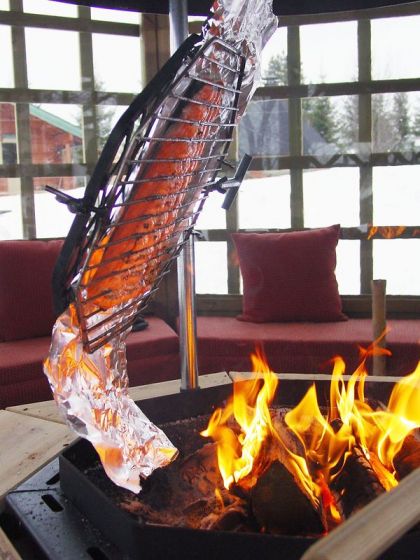 Flammlachs Grillrost für Polar Grill M8 auf www.kotagrills.de